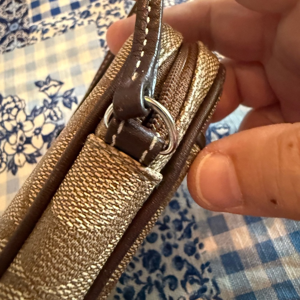 Coach Brown Signature Stripe Crossbody Phone Case - Picture 5 of 10